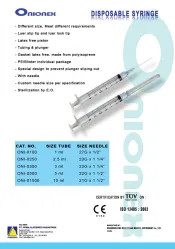 Onionex Disposable Syringe brosure disposable syringe